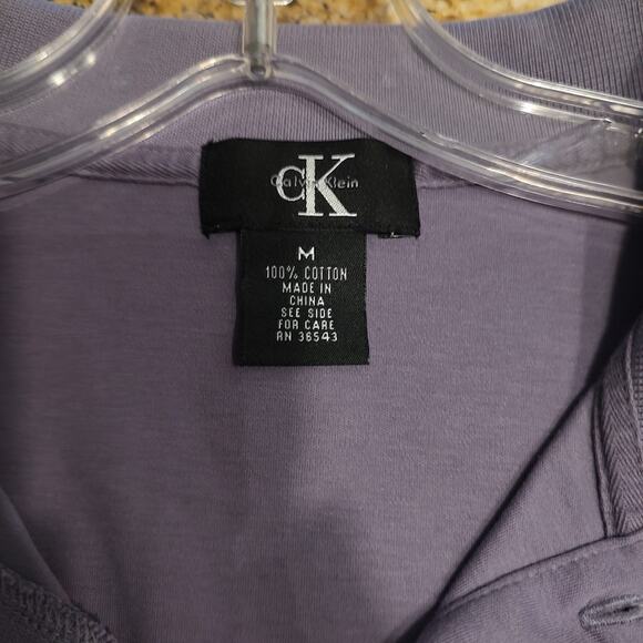 Calvin Klein Purple Polo Shirt Size M 100% Cotton RN 36543 - Picture 6 of 8